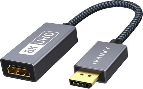 IVANKY Active DisplayPort to HDMI Adapter 4K@60Hz,Unidirectional DP to HDMI | DP 1.2 to HDMI 2.0, Male to Female, 4K@60Hz, HDCP 2.2 3D Video Converter Supports Desktop, AMD/NVIDIA, Monitor, TV, Projector in Kuwait