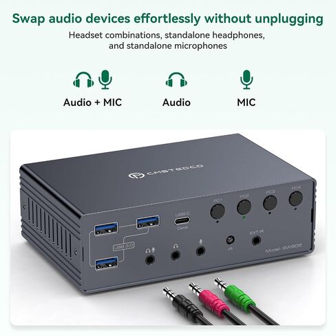 Thunderbolt 4 KVM Switch Docking Station for 3 Monitors 4 laptops/Macbooks | Extended Triple 4K60Hz HDMI Display with Displaylink USB3.0/USB C, M1/2/3/4 Mac/Windows/Chrome etc.with Audio and Ethernet in Saudi Arabia