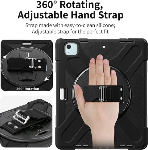 CODi Rugged Case for iPad Air 13" (M2, M3, M4), iPad Pro 12.9" (3–6 Gen) – Drop-Tested 360° Protection with Kickstand, Hand Strap & Shoulder Strap in Saudi Arabia