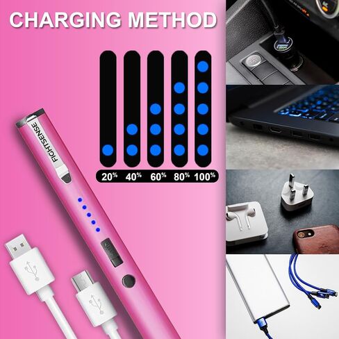 FIGHTSENSE Pen Stun Gun for Self Defense Battery Life Indicator, Belt Clip, Pen Flashlight stun Gun (Pink Silver) in Saudi Arabia