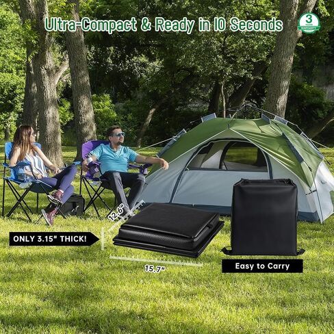 Panmout 16.5" XL Portable Toilet for Camping, Foldable Travel Toilet for Adults with Cushioned Seat, Heavy Duty 190lbs Capacity Commode for Car, Road Trip, Outdoor Emergency & Bedside Support in Saudi Arabia