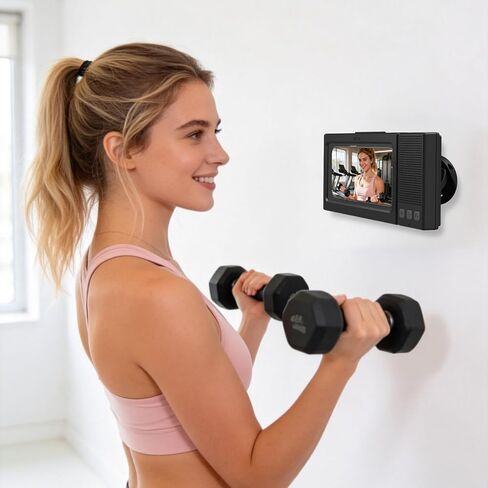 Shower Phone Holder with Wireless Bluetooth Speaker,- 480°Rotatable Retractable Adjustable Shower iPhone Case, Bathroom Wall Phone Stand Water Proof Anti Fog,Accessories for 4-7"Cellphones (Black) in Saudi Arabia
