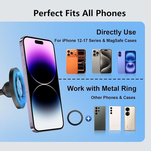 حامل ثلاثي القوائم مغناطيسي للهاتف MagSafe، محول حامل ثلاثي القوائم iPhone مع فتحة لولبية 1/4 بوصة، مرفق حامل ثلاثي للهاتف متوافق مع iPhone 17/16/15/14/13/12. in Kuwait