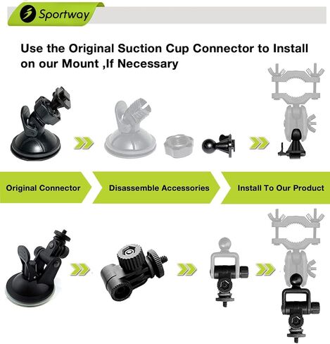 Sportway S80 Dash Cam mount, Dash Cam Mirror Mount Holder with 16pcs Joints for Rove APEMAN CHORTAU Roav Nexar iiwey YI Z-Edge Old Shark KDLINKS Crosstour VANTRUE GoPro... 99% Car Dash Cameras DVR GPS in Saudi Arabia