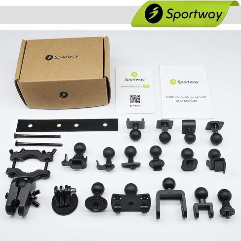 Sportway S80 Dash Cam mount, Dash Cam Mirror Mount Holder with 16pcs Joints for Rove APEMAN CHORTAU Roav Nexar iiwey YI Z-Edge Old Shark KDLINKS Crosstour VANTRUE GoPro... 99% Car Dash Cameras DVR GPS in Saudi Arabia
