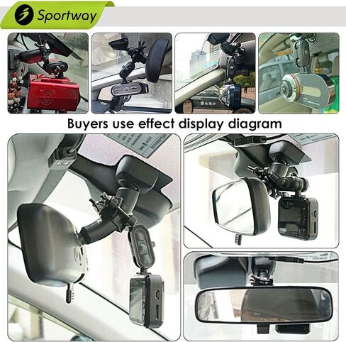 Sportway S80 Dash Cam mount, Dash Cam Mirror Mount Holder with 16pcs Joints for Rove APEMAN CHORTAU Roav Nexar iiwey YI Z-Edge Old Shark KDLINKS Crosstour VANTRUE GoPro... 99% Car Dash Cameras DVR GPS in Saudi Arabia