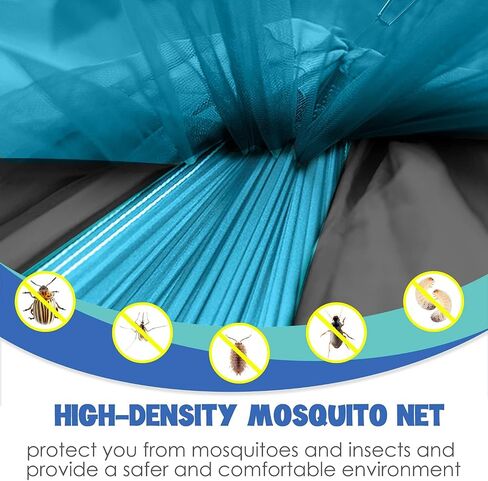 Gold Armour Camping Double Hammock with Mosquito Net Bug Net Set - Double Parachute Hammock USA Based Brand Lightweight Adults Kids, Camping Accessories Gear in Saudi Arabia