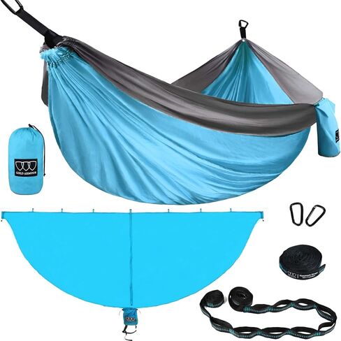 Gold Armour Camping Double Hammock with Mosquito Net Bug Net Set - Double Parachute Hammock USA Based Brand Lightweight Adults Kids, Camping Accessories Gear in Saudi Arabia