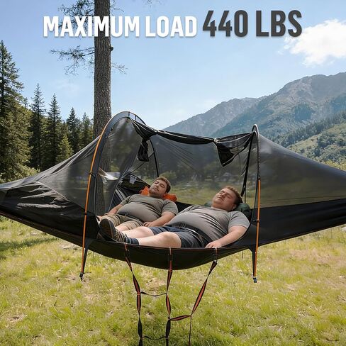 Night Cat Triangle Hammocks 2-Persons: Lay Flat 3 Point Hammock Tent with Bug Net Rainfly 13ft 440 LBS in Saudi Arabia