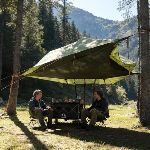 Night Cat Triangle Hammocks 2-Persons: Lay Flat 3 Point Hammock Tent with Bug Net Rainfly 13ft 440 LBS in Saudi Arabia