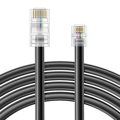 3.3FT-4Pack RJ45 8P4C إلى RJ11 6P4C لإشارة الهاتف (منفذ TEL) للفاكس أو الرد على خدمة الهاتف الأرضي، الهاتف التناظري، XXX: ليس لإشارة الشبكة لجهاز Ethernet CAT (منفذ LAN)، الكمبيوتر الشخصي in Kuwait
