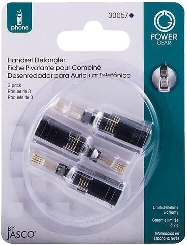 Power Gear Phone Cord Detangler, Black | Plug into Landline Phone Handset, for Use in Home or Office, All Brands, Black, 27637 in Kuwait