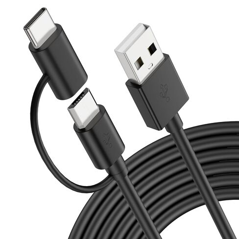 2in1 Micro to USB C Tablet Charger Cable Replacement for Amazon Kindle Fire | Compatible with Fire HD 6/7/8/10,Kids, Oasis, Paperwhite, TV Stick, Android devices, 6FT Micro USB to Type C Adapter included in Saudi Arabia