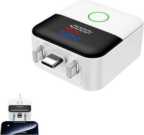 140W Smart Auto Stop Charging Adapter : Ai Auto Power Off Charger Protector | Physical Disconnect Battery Guard, USB-C Fast Charger with Physical Cut-Off for iPhone,Tablet,Earphones & All Type-C Devices in Saudi Arabia