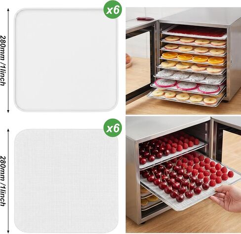 12Pcs Silicone Dehydrator Sheets 11x11 inch Non-Stick Dehydrator Tray Liner in Saudi Arabia