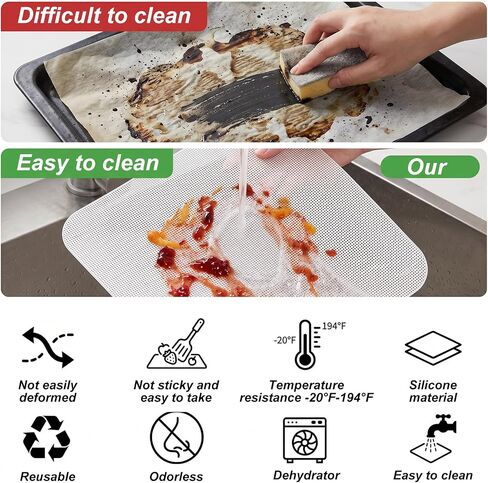 12Pcs Silicone Dehydrator Sheets 11x11 inch Non-Stick Dehydrator Tray Liner in Saudi Arabia