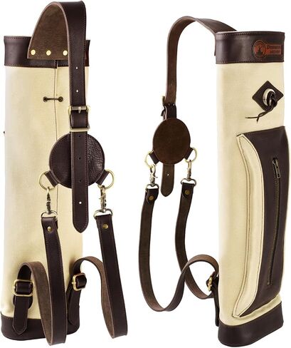 Deerseeker Archery Back Quiver 3-Point Strap System Arrow Quiver with Pocket Adjustable RH/LH Arrow Holder for Traditional Bow Recurve Bow, Bow Hunting in Saudi Arabia