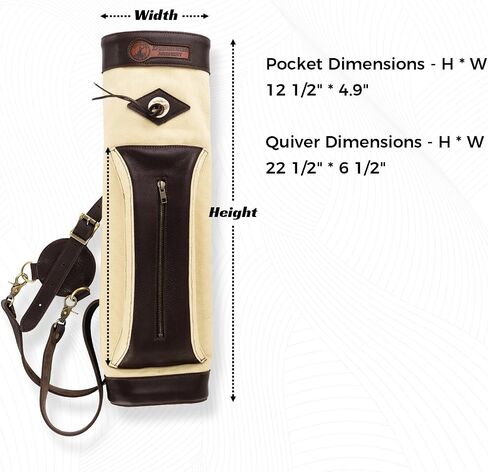 Deerseeker Archery Back Quiver 3-Point Strap System Arrow Quiver with Pocket Adjustable RH/LH Arrow Holder for Traditional Bow Recurve Bow, Bow Hunting in Saudi Arabia