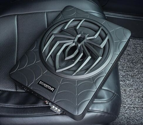 10" 1200W Slim Under Seat Powered Car Subwoofer, Car Sub Built in Amplifier | Car/Truck Audio Sub Built in Amplifier amp Combo Package, with RGB LED Light(Subwoofer + Mounting Wire Kit) in Saudi Arabia