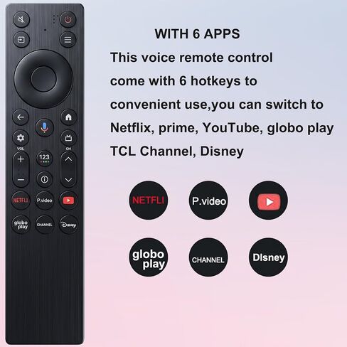 New Voice Remote Control for TCL TV Remote,for TCL Google TV Remote | Compatible with TCL QM5K/QM6k/QM7K LED QLED HDR QD-Mini 4K Google Smart TVs in Kuwait