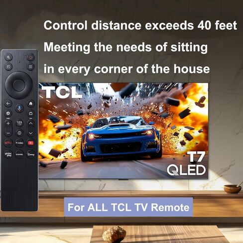New Voice Remote Control for TCL TV Remote,for TCL Google TV Remote | Compatible with TCL QM5K/QM6k/QM7K LED QLED HDR QD-Mini 4K Google Smart TVs in Kuwait