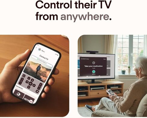 JubileeTV Remote Care System for Seniors — Stay Connected Through Their TV | Control TV Remotely from Your Phone | Video Calls, Reminders & Monitoring | Simple Setup + Voice Remote in Kuwait