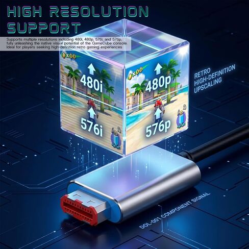 NGC Component Cable Adapter, Video Game Adapter, Component AV Cable for NGC Console, Supports Video and Audio, 3RCA and 2RCA, Plug & Play in Saudi Arabia