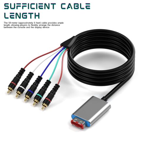 NGC Component Cable Adapter, Video Game Adapter, Component AV Cable for NGC Console, Supports Video and Audio, 3RCA and 2RCA, Plug & Play in Saudi Arabia