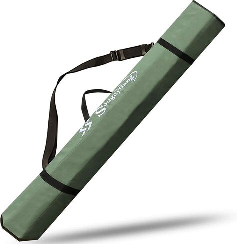 Sougayilang Fishing Rod Bag Canvas Rod Case Organizer Pole Storage Bag Fishing Rod and Reel Carrier Organizer for Travel, Gift for Father, Boyfriend and Family in Saudi Arabia