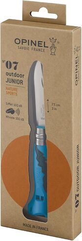 Opinel Outdoor Junior No. 07 Stainless Steel Folding Knife with Safety Rounded Tip, Integrated Whistle, Made in France in Saudi Arabia