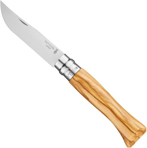 Opinel Stainless Steel Folding Pocket Knife, Premium Woods (No. 08/Olive) in Saudi Arabia