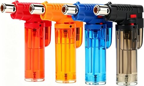 4 Pack Butane Torch Lighter, Mini Refillable Windproof Jet Flame Lighters (Fuel Not Included) Color Mixing in Saudi Arabia