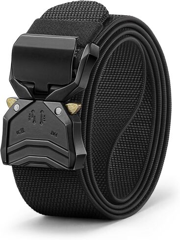 BULLIANT Men Stretch Tactical Web Belt MultiPack 1.5"-Adjustable Fit | Smooth Sliding | Adjustable for Precise Fit | Tailored Size | Rugged Nylon for Heavy Duty, Exercise,Hunting in Kuwait