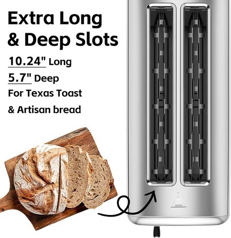 4 Slice Toaster, CUSIMAX Long Slot Toaster for Sourdough, Stainless Steel | High-Lift Quick Glance, Bagel, Defrost & Cancel, 9 Browning Levels, Extra-Long Slots Fit Artisan Bread & Thick Texas Toast in Saudi Arabia