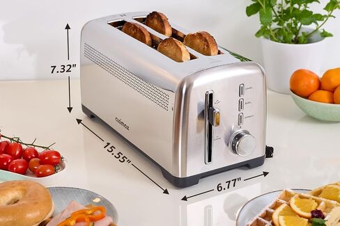4 Slice Toaster, CUSIMAX Long Slot Toaster for Sourdough, Stainless Steel | High-Lift Quick Glance, Bagel, Defrost & Cancel, 9 Browning Levels, Extra-Long Slots Fit Artisan Bread & Thick Texas Toast in Saudi Arabia