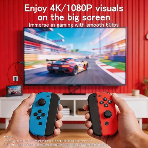 for Switch 2 Dock HDMI Adapter, 4K@60Hz TV Output, PD 100W USB-C Fast Charging, Type-C to HDMI Cable Compatible with Switch 2/OLED/Steam Deck/ROG Ally/Laptops/Phones in Saudi Arabia
