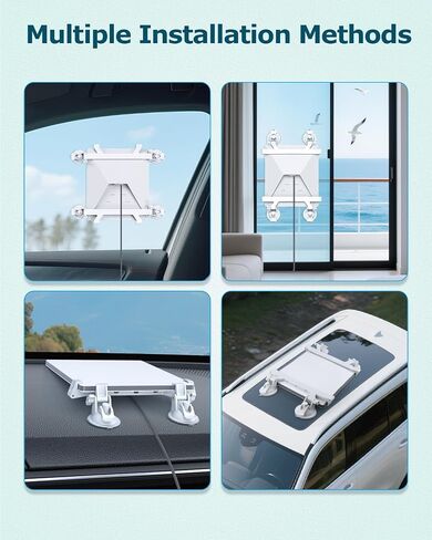 حامل ستارلينك ميني للسيارة للنافذة، حامل أكواب شفط عالي التحمل باللون الأبيض | Starlink Mini Sunroof Suction Cup Mount، مجموعة تركيب ملحقات Star Link الصغيرة، تصميم سريع التحرير، للسيارة، فتحة السقف، RVs in Kuwait