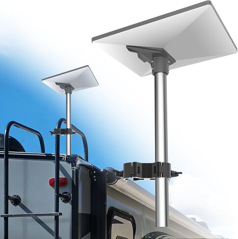 Starlink Mini Mount, Aluminum Pole Mount for Starlink Mini Standard Dish | Horizontal/Vertical Mounting | Adjustable Angles | For 0.78-2.16IN Diameter Poles | For RV, Camper, Yacht, Roof Rack Etc in Kuwait