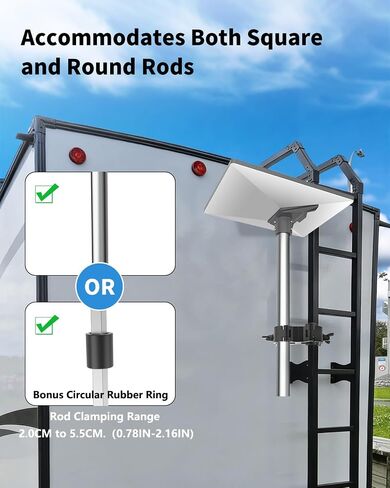 Starlink Mini Mount, Aluminum Pole Mount for Starlink Mini Standard Dish | Horizontal/Vertical Mounting | Adjustable Angles | For 0.78-2.16IN Diameter Poles | For RV, Camper, Yacht, Roof Rack Etc in Kuwait
