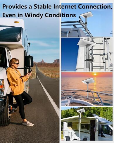 Starlink Mini Mount, Aluminum Pole Mount for Starlink Mini Standard Dish | Horizontal/Vertical Mounting | Adjustable Angles | For 0.78-2.16IN Diameter Poles | For RV, Camper, Yacht, Roof Rack Etc in Kuwait