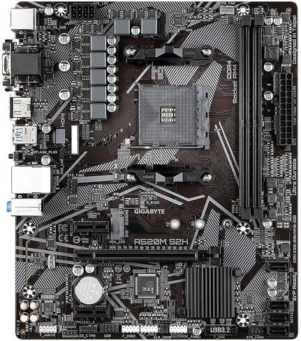 Gigabyte A520M S2H (AMD Ryzen AM4/MicroATX/4+3 Phases Digital PWM/Gigabyte Gaming GbE LAN/NVMe PCIe 3.0 x4 M.2/3 Display Interfaces/Q-Flash Plus/RGB Fusion 2.0/Motherboard) in Kuwait