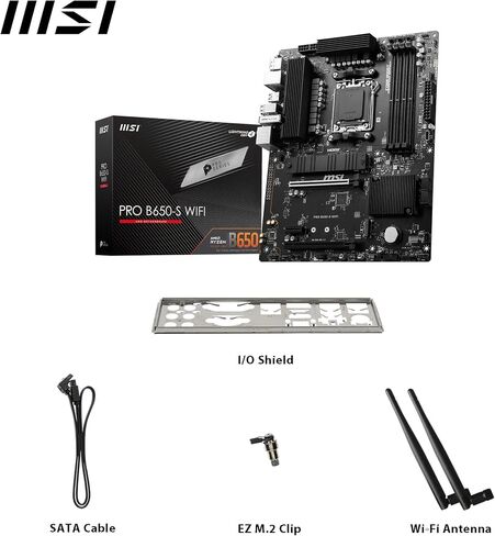 اللوحة الأم MSI PRO B650-S WiFi V1، ATX - تدعم معالجات سلسلة AMD Ryzen 9000/8000 / 7000، AM5 - DDR5 Memory Boost 6000+MHz/OC، 2 x PCIe 4.0 x16، 2 x M.2 Gen4، Wi-Fi 6E in Kuwait