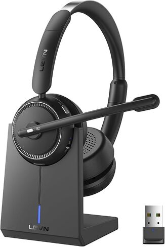 Wireless Headset with Mic for Work, Bluetooth Headset with Microphone AI Noise Cancelling & Mute Button, Wireless Headphones with Mic for Work/Home/Office/Call Center/PC/Laptop/Computer/Teams/Zoom in Saudi Arabia