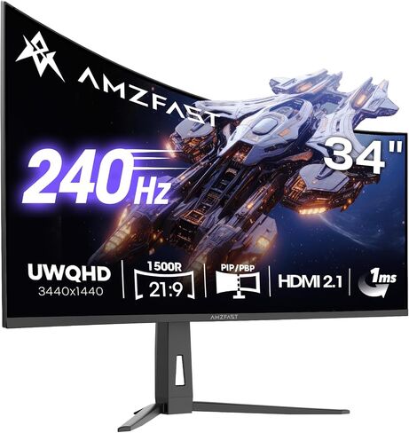 شاشة ألعاب Amzfast بيضاء مقاس 25 بوصة 320 هرتز/300 هرتز/240 هرتز، شاشة FHD 1080P 1 مللي ثانية سريعة IPS، تبادل ضمان لمدة 12 شهرًا (كابل DP) TÜV Rheinland Eye Care | AI Crosshair، وظيفة الرؤية الليلية، AMZG25F6F in Kuwait