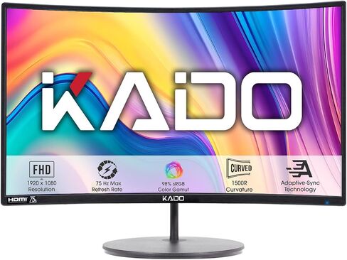 Kado 2-Pack Dual 27" Curved 1500R 1920x1080 75Hz FHD Computer Monitor | Dual Monitor Setup HDMI Office Gaming Hybrid, VESA Wall Mount Arm Mount Built-in Speakers, Panoramic Display Multi-tasking in Saudi Arabia