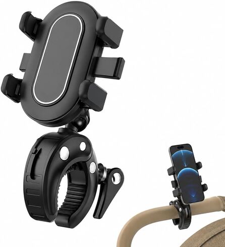 Stroller Phone Holder,Shopping Cart Phone Holder,360° Rotation for Stroller,Stroller Phone Mount, for Golf Push,Golf Push Cart Phone Holder for 4.7" to 6.8" Smartphones in Saudi Arabia