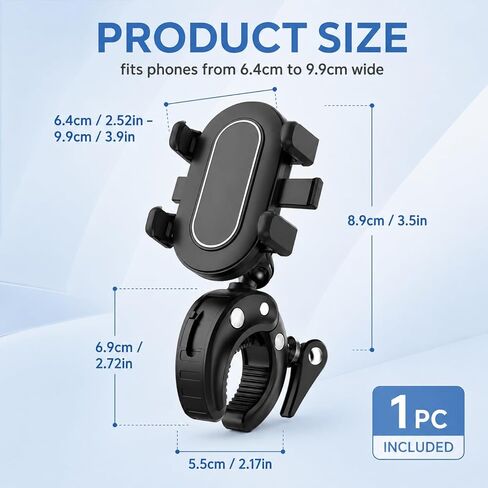 Stroller Phone Holder,Shopping Cart Phone Holder,360° Rotation for Stroller,Stroller Phone Mount, for Golf Push,Golf Push Cart Phone Holder for 4.7" to 6.8" Smartphones in Saudi Arabia