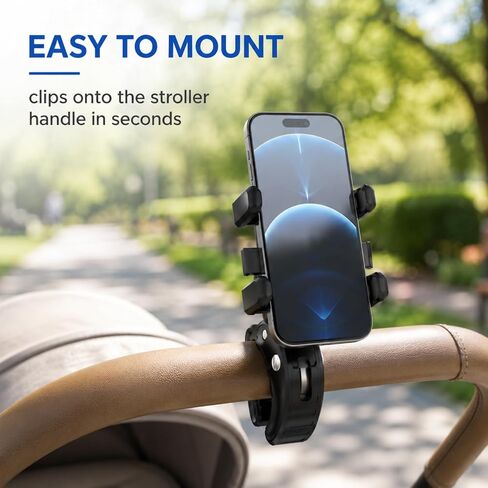 Stroller Phone Holder,Shopping Cart Phone Holder,360° Rotation for Stroller,Stroller Phone Mount, for Golf Push,Golf Push Cart Phone Holder for 4.7" to 6.8" Smartphones in Saudi Arabia