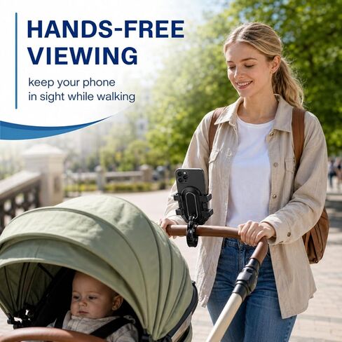 Stroller Phone Holder,Shopping Cart Phone Holder,360° Rotation for Stroller,Stroller Phone Mount, for Golf Push,Golf Push Cart Phone Holder for 4.7" to 6.8" Smartphones in Saudi Arabia