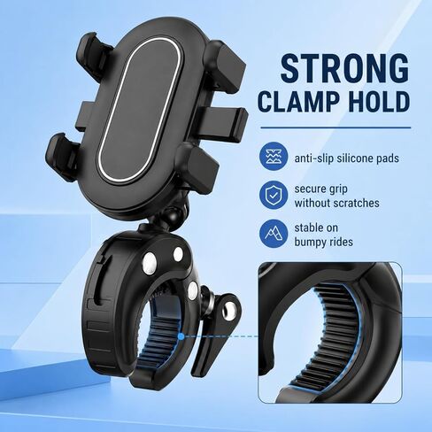 Stroller Phone Holder,Shopping Cart Phone Holder,360° Rotation for Stroller,Stroller Phone Mount, for Golf Push,Golf Push Cart Phone Holder for 4.7" to 6.8" Smartphones in Saudi Arabia